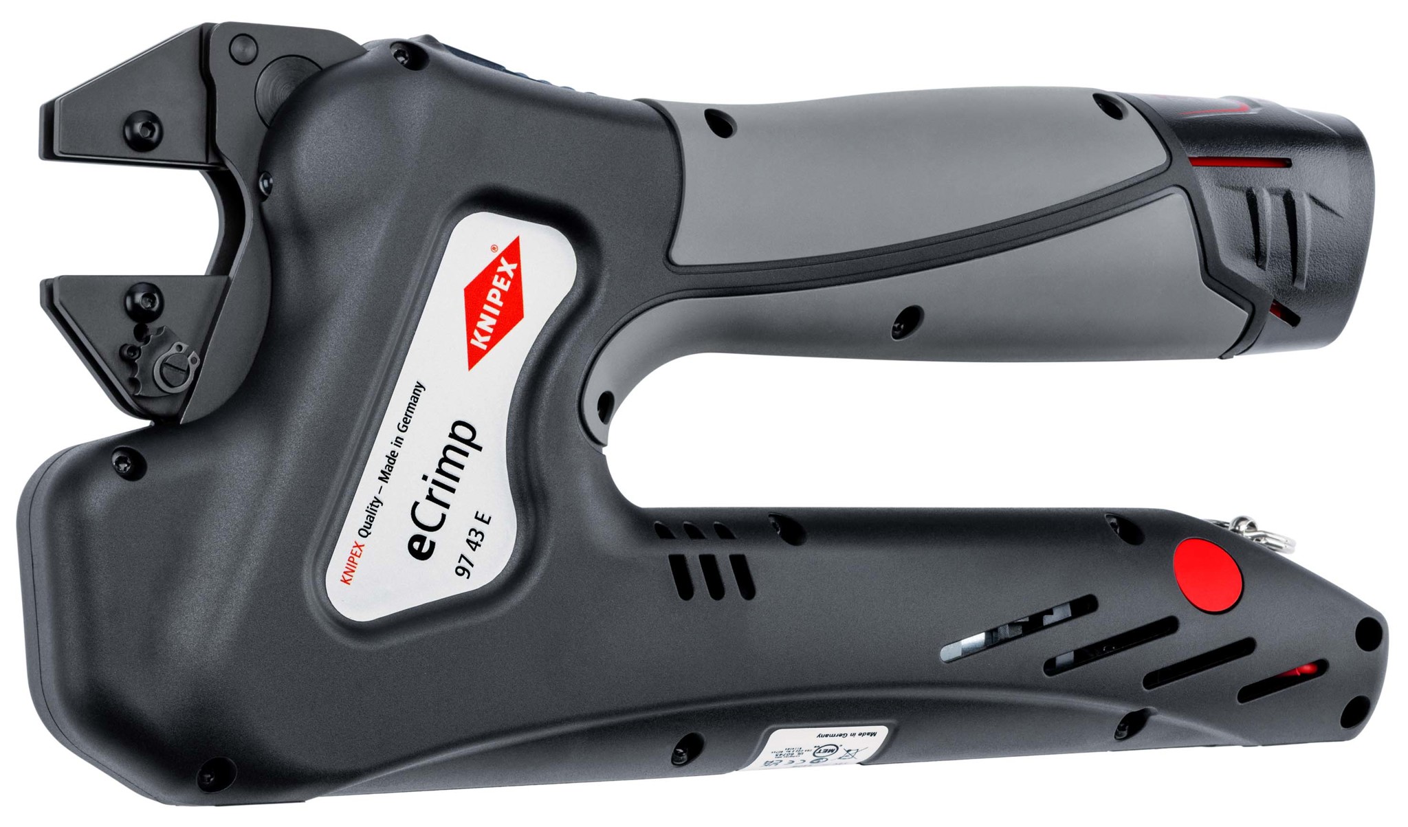KNIPEX 97 43 E UK eCrimp Elektromechanische Crimp-Systemzange für auswechselbare Crimpeinsätze 270 mm